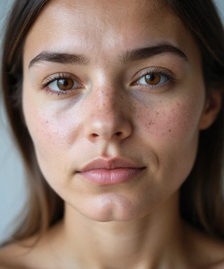 Vorher Bild einer Person mit ungesundem Teint